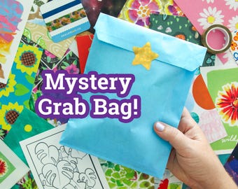 Mystery Grab Bag! Postcards, Stickers, Washi Tape & More