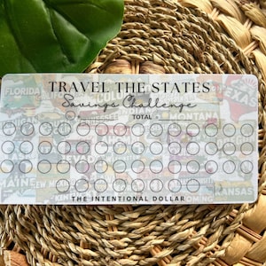 Travel the States Savings Challenge | Cash Stuffing Challenge |  Individual Savings Challenges for Cash Stuffing