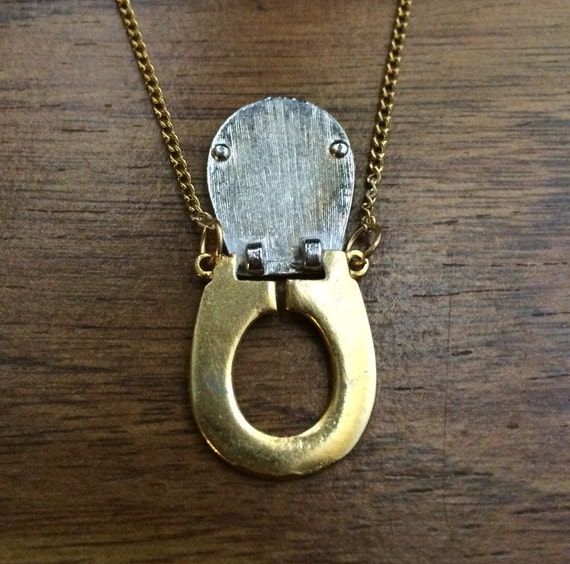 Vintage Toilet Necklace Silver and GoldTone, 18" … Gem
