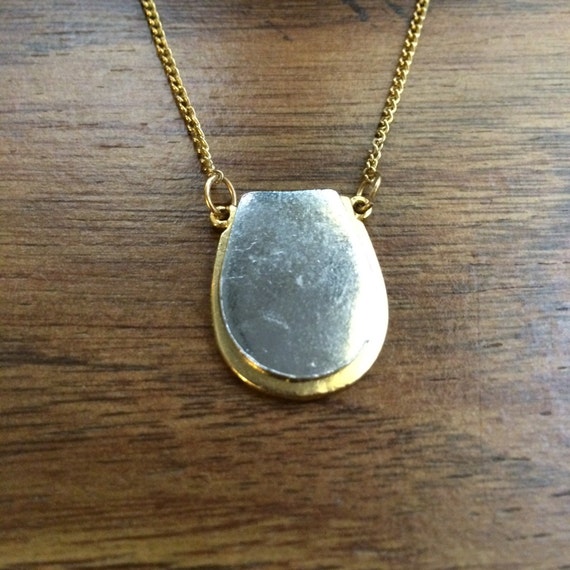 Vintage Toilet Necklace Silver and GoldTone, 18" … Gem