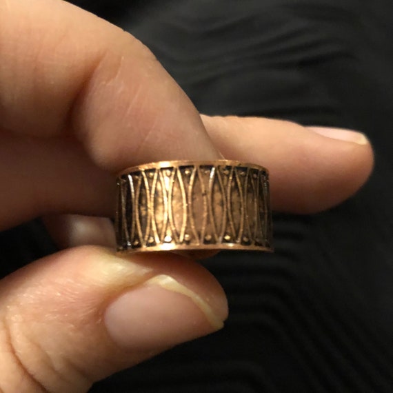 Vintage Copper Ring - Adjustable Size - image 2