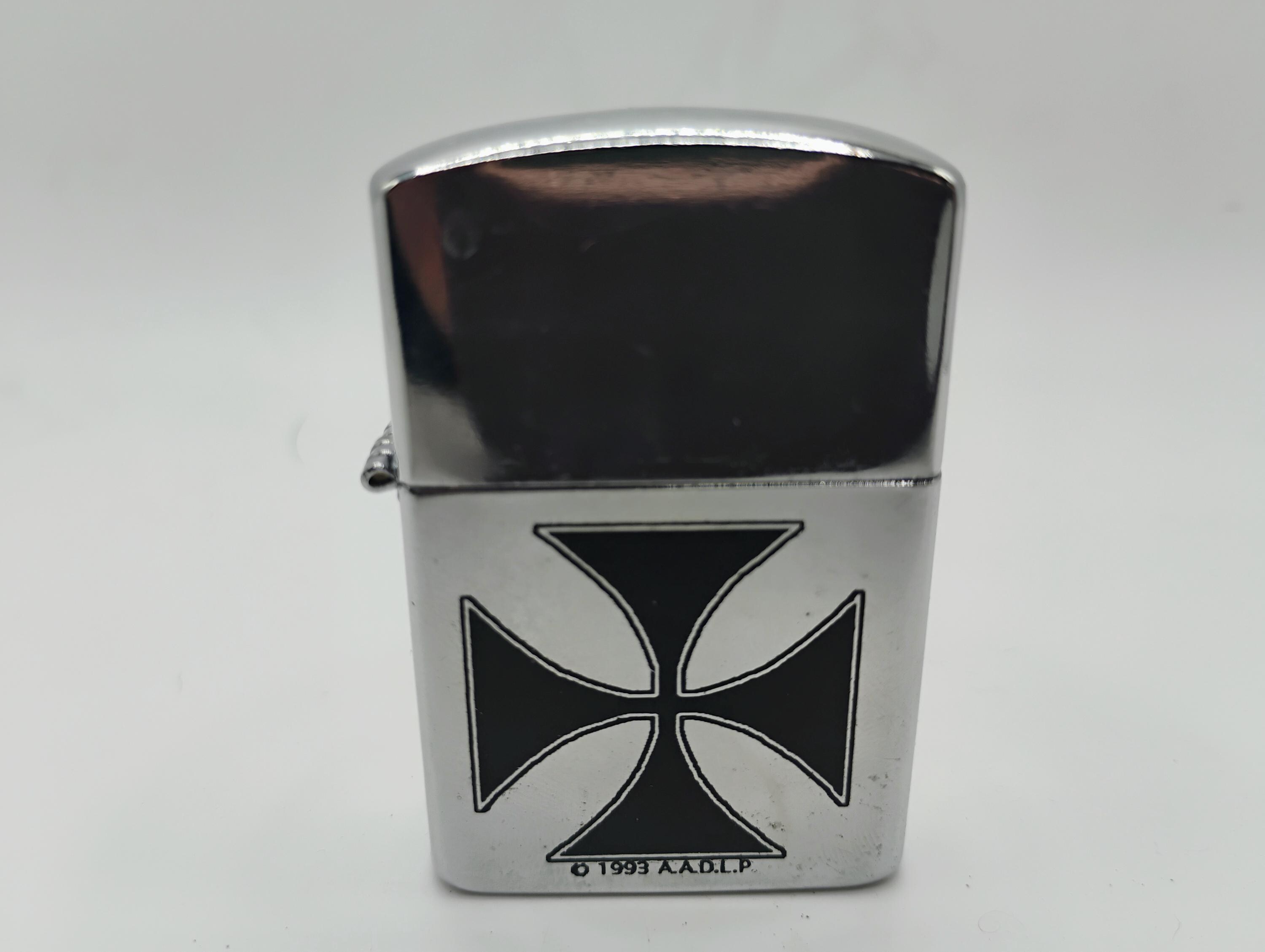 1993 Zippo Style Lighter Iron Cross Design | Vintage Windproof
