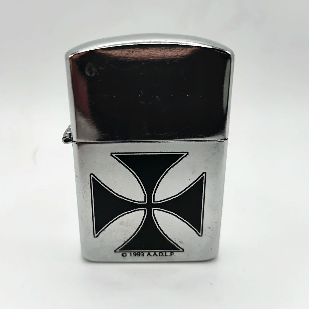 1993 Zippo Style Lighter Iron Cross Design | Vintage Windproof Lighter ...