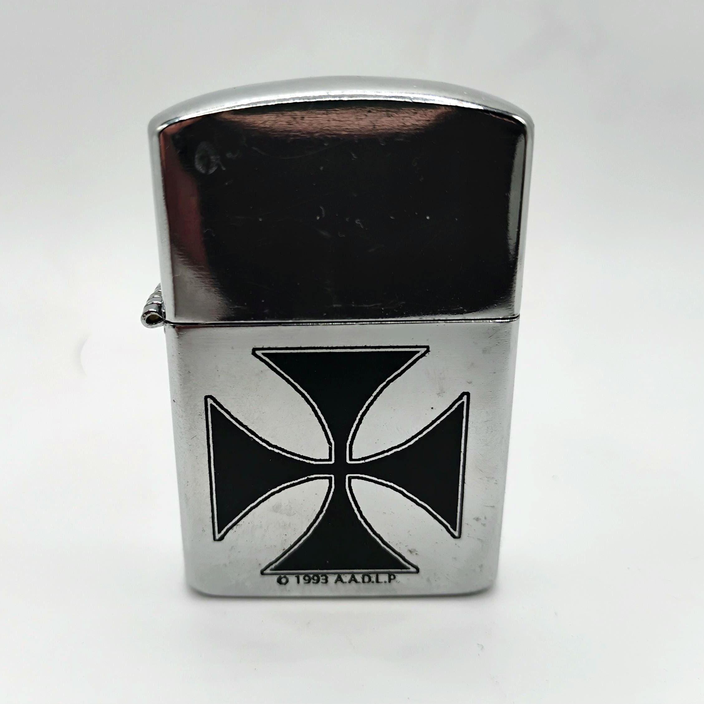 1993 Zippo Style Lighter Iron Cross Design | Vintage Windproof