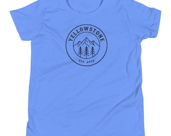 Yellowstone Est. 2026 Family Trip Youth Shirt | Family, Trip, Adventure, Nature, Friends, Group, Matching