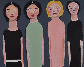 Sister Birthday Gift. Acrylic Figure Painting. Painting Gift for Women. Sister Art Gift. Home Office Wall Decor. Friend Gift.