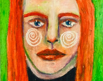 Woman Portrait Painting With Buddhist Theme Zen Garden Within ArtbyMizKatie