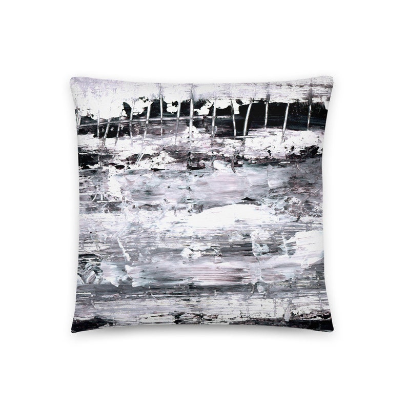Black & White Abstract Throw Pillow image 0