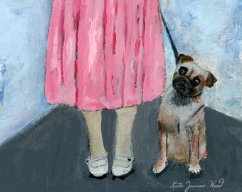 Woman & Boxer Dog Original Pet Portrait Art Painting