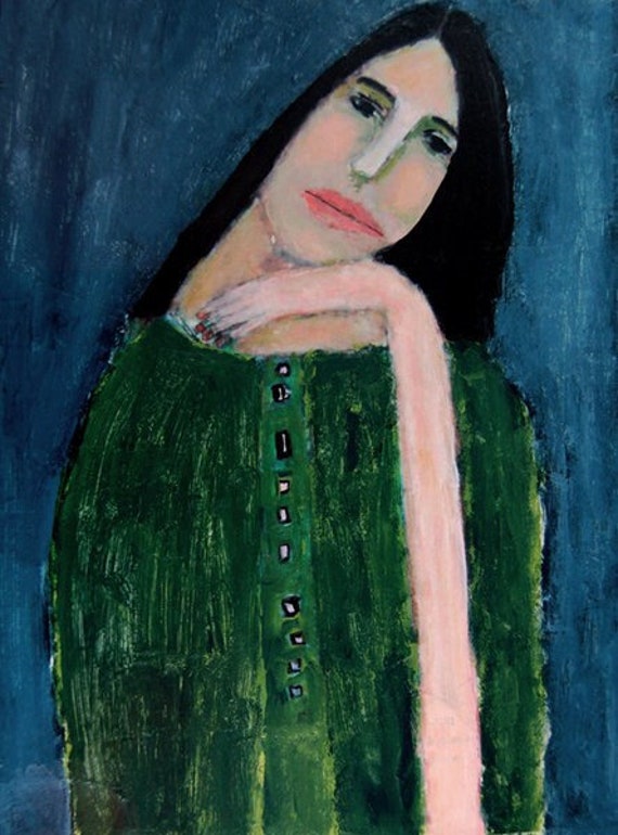 Sad Emotional Weary Woman Portrait Painting Print Grief Art Etsy Australia