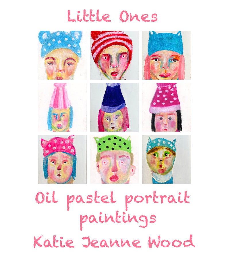 Original Oil Pastel Naive Art Portrait Painting Outsider Art Etsy