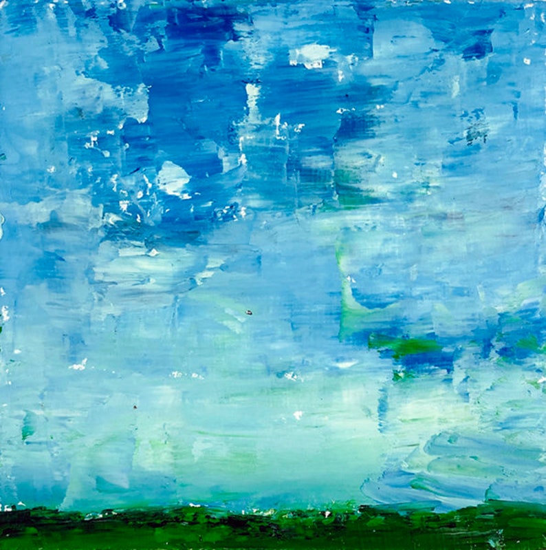 Clearance sale  Impasto Landscape Pale Sky Oil Painting No 60 image 0
