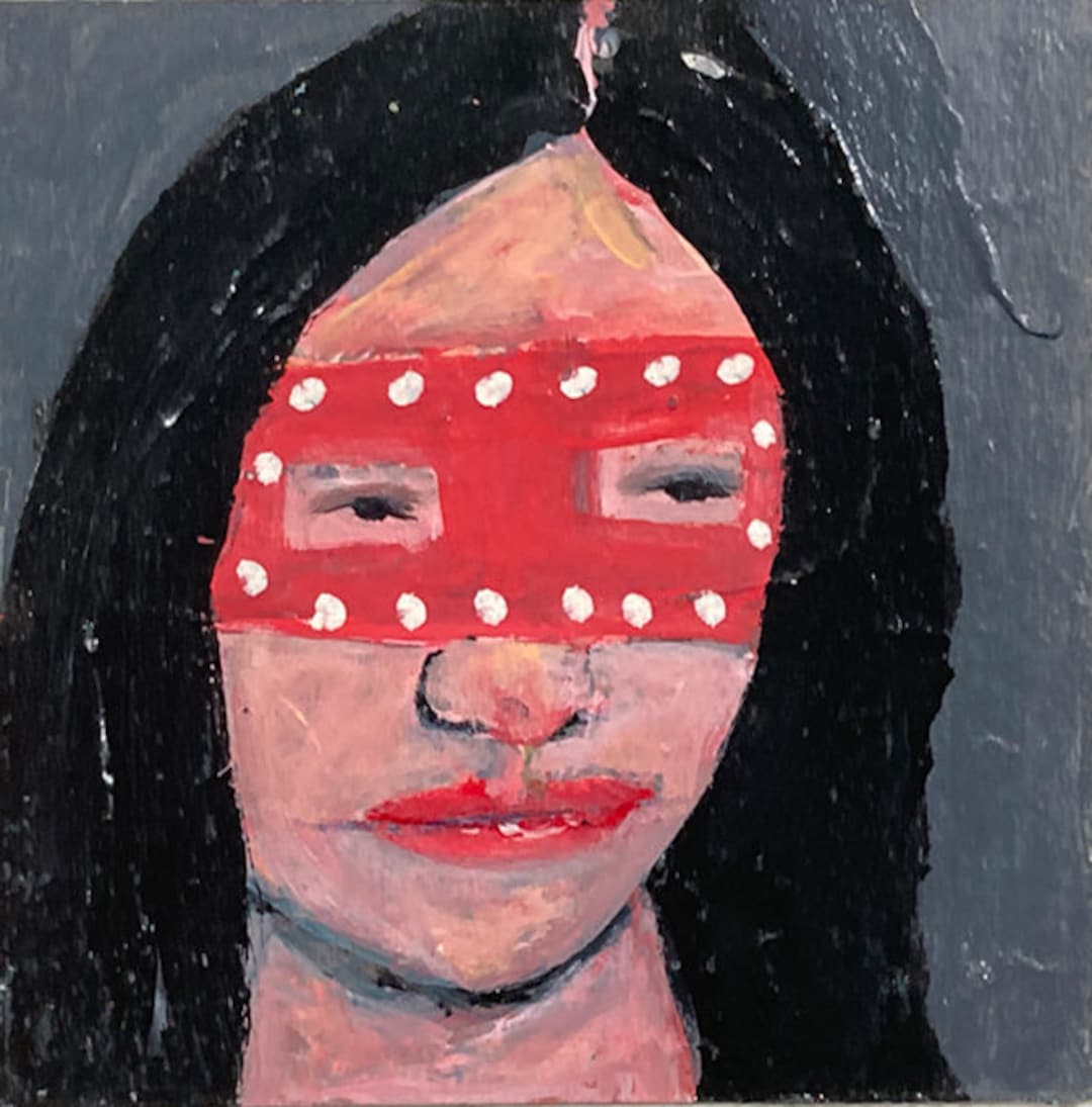 Miniature Halloween Wall Art Girl Wearing Pink Masquerade Etsy