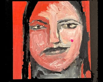 Original Expressive Emotional Female Portrait Painting