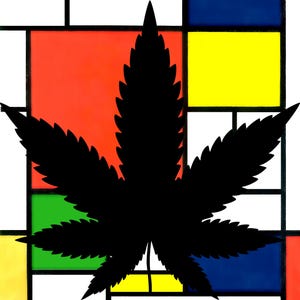 Marijuana Leaf on Bright Colors Crochet Pattern - 7 Sizes - 8 Colors - Pillow-Tote Bag-Afghan-Blanket-Wall Hanging