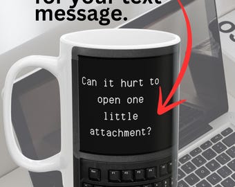Personalized Computer Ceramic Coffee Mug, (11oz, 15oz) Customize text and name, Cute Fun Gift for Computer Programmer or any Computer user