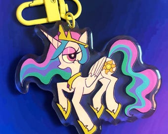 Charm Princesa Celestia MLP / 3" Doble Cara / Epoxi Frontal
