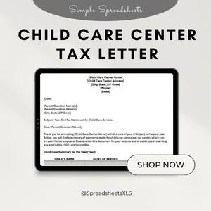Plantilla de declaración de impuestos de guarderías y centros de cuidado infantil (Word o Google Docs)