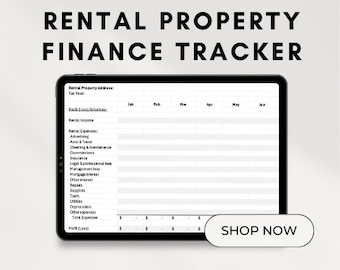 Rental Property Profit & Loss Financial Tracker - Excel Spreadsheet or Google Sheets