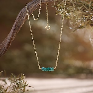 Dainty Minimalist Jade Pendant Necklace, Natural Moonstone Necklaces, Dainty Green Gemstone Necklace, Boho Jewelry, Charm Gift For Her