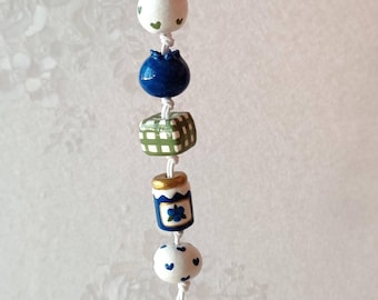 Blueberry Jam Bag Charm | Hand Sculpted and Hand Painted | Made to order | Cottagecore | Polymer Clay | Cute | Aesthetic