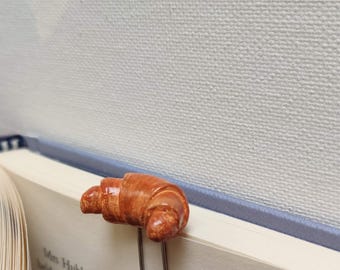 Clay Bookmark Paperclip Figurine | Croissant |  Cute |  Minimal | Bookish