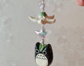 Totoro Bag Charm | Hand Sculpted and Hand Painted | Made to order | Cottagecore | Polymer Clay | Cute | Aesthetic