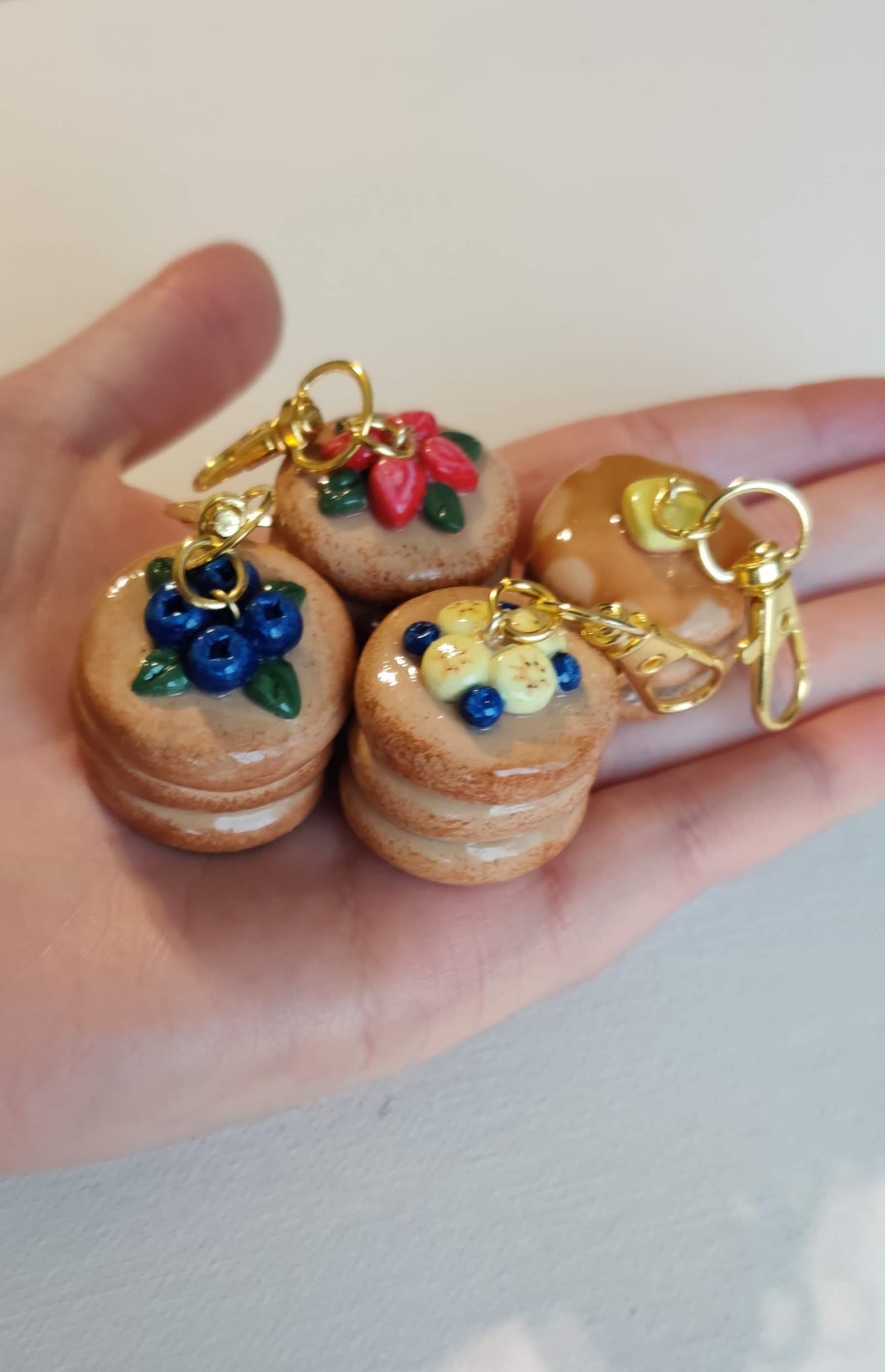 Pancake Stack Bag Charm / Keychain | Hand Sculpted and Hand Painted ...