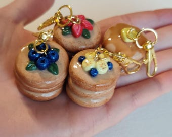 Pancake Stack Bag Charm | Hand Sculpted and Hand Painted | Cottagecore | Hand Sculpted | Polymer Clay | Bakery