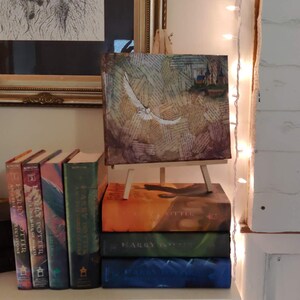 Magic Castle and Snowy Owl | Original Acrylic Painting| Hand-Painted on 8" x 10" stretched canvas image 4