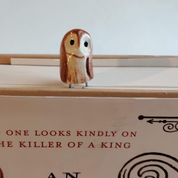 Clay Bookmark Paperclip Figurine | Barn Owl |  Cute |  Minimal | Bookish