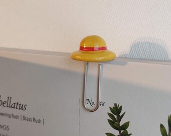Clay Bookmark Paperclip Figurine | Straw Hat |  Cute |  Minimal | Bookish |  Anime |  One Piece inspired