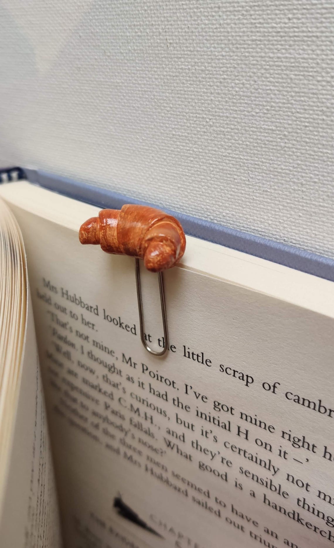 Clay Bookmark Paperclip Figurine | Croissant | Cute | Minimal | Bookish