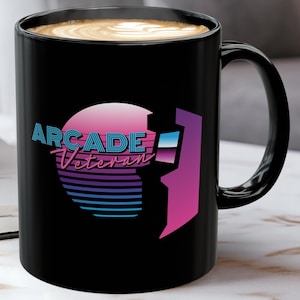Arcade Veteran Gamer Mug for 80s and 90s Retro Video Game Fans