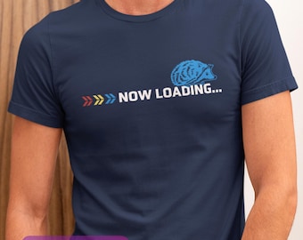 Funny Gamer T-Shirt: Retro Hedgehog - Now Loading Meme