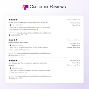 Here are some positive 5 star reviews from customers of shirts sold on RetroHoundstore. Image 1