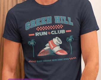 Green Hill Run Club T-Shirt: Retro 90s Gamer Tee