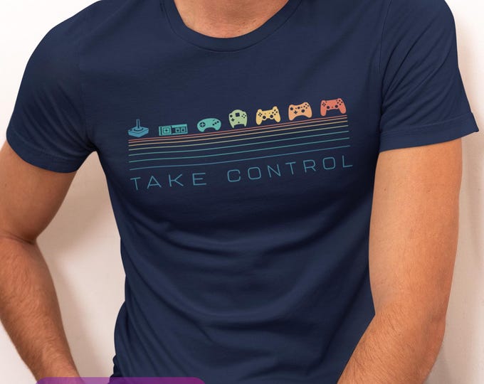 Retro Video Game Controller Shirt: Take Control - 80s/90s Gamer Tee