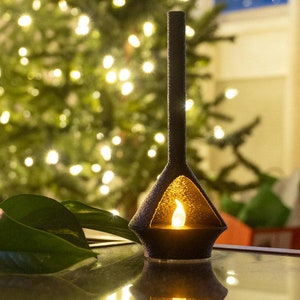 Mid-Century Modern Malm-Style Mini Fireplace Tealight Holder – 3D Printed Home Decor for Eclectic and Contemporary Interiors