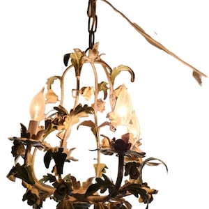 LOCAL PICKUP ONLY! old Italian Tole Chandelier