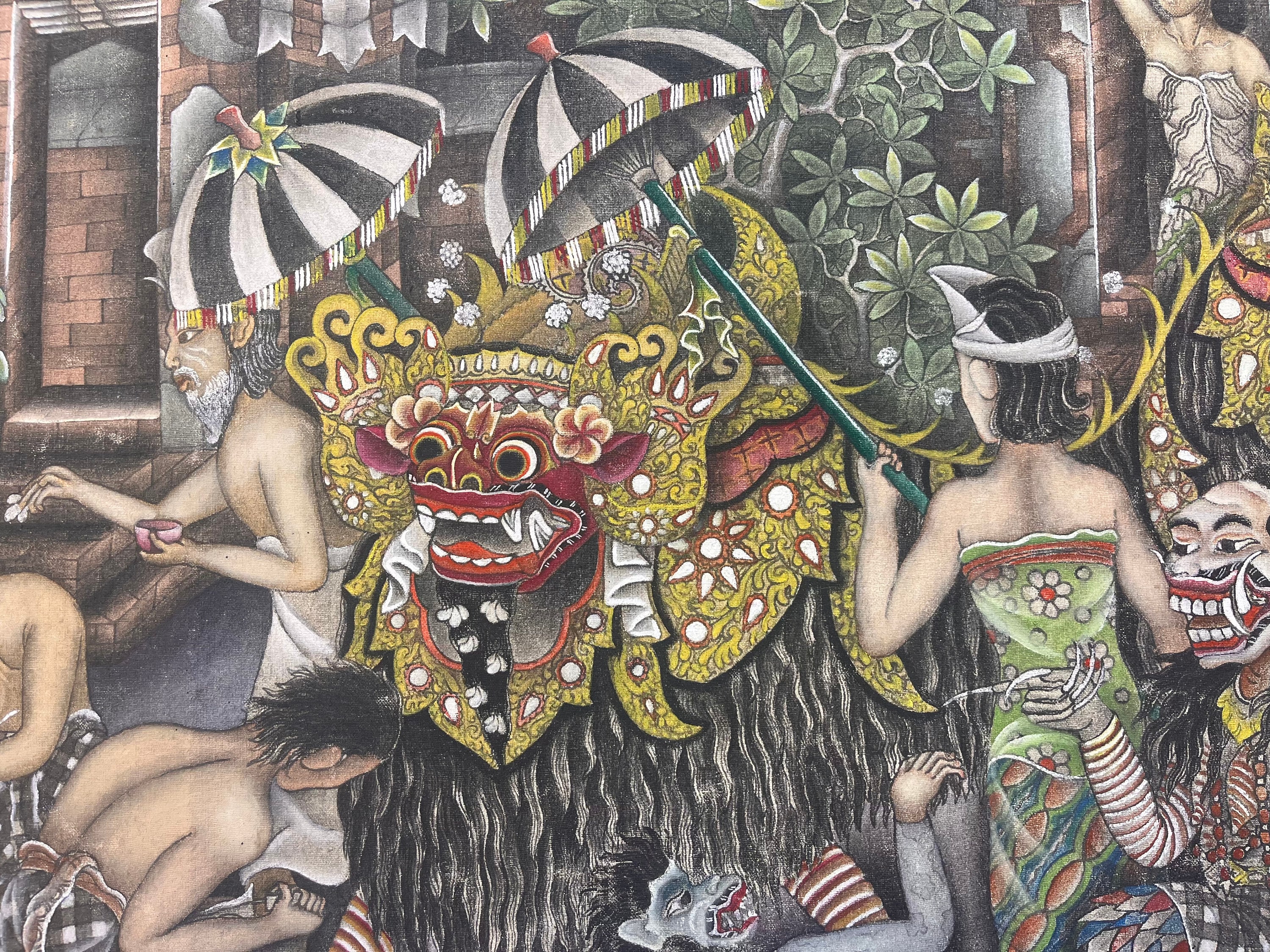 Original 1960's Balinese Art of the Apuan Barong Festival, Vintage
