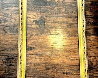 Seltener Vintage XL Goldrahmen - Barockstil, antiker französischer Rahmen (42 x 23 cm).