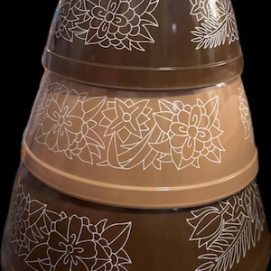 Vintage Pyrex Schüssel Set- Woodland Brown NEUWERTIGer Zustand