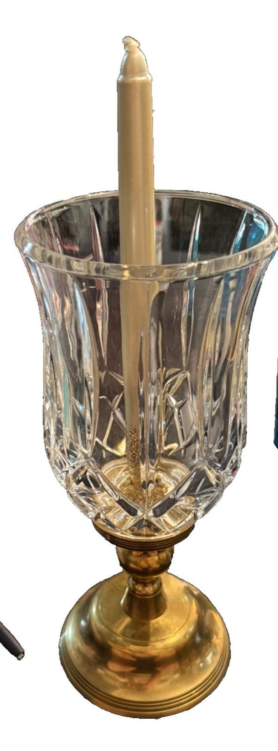 Waterford Crystal Lismore Hurricane Candle Holder, Cut Crystal, Ireland