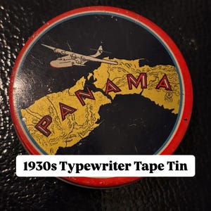 1930s Panama typewriter Tape Tin