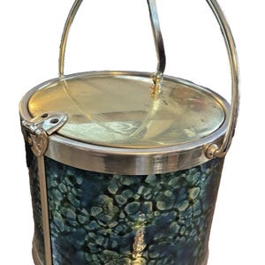 KRAFTWARE Vintage Teal Marbled Ice Bucket