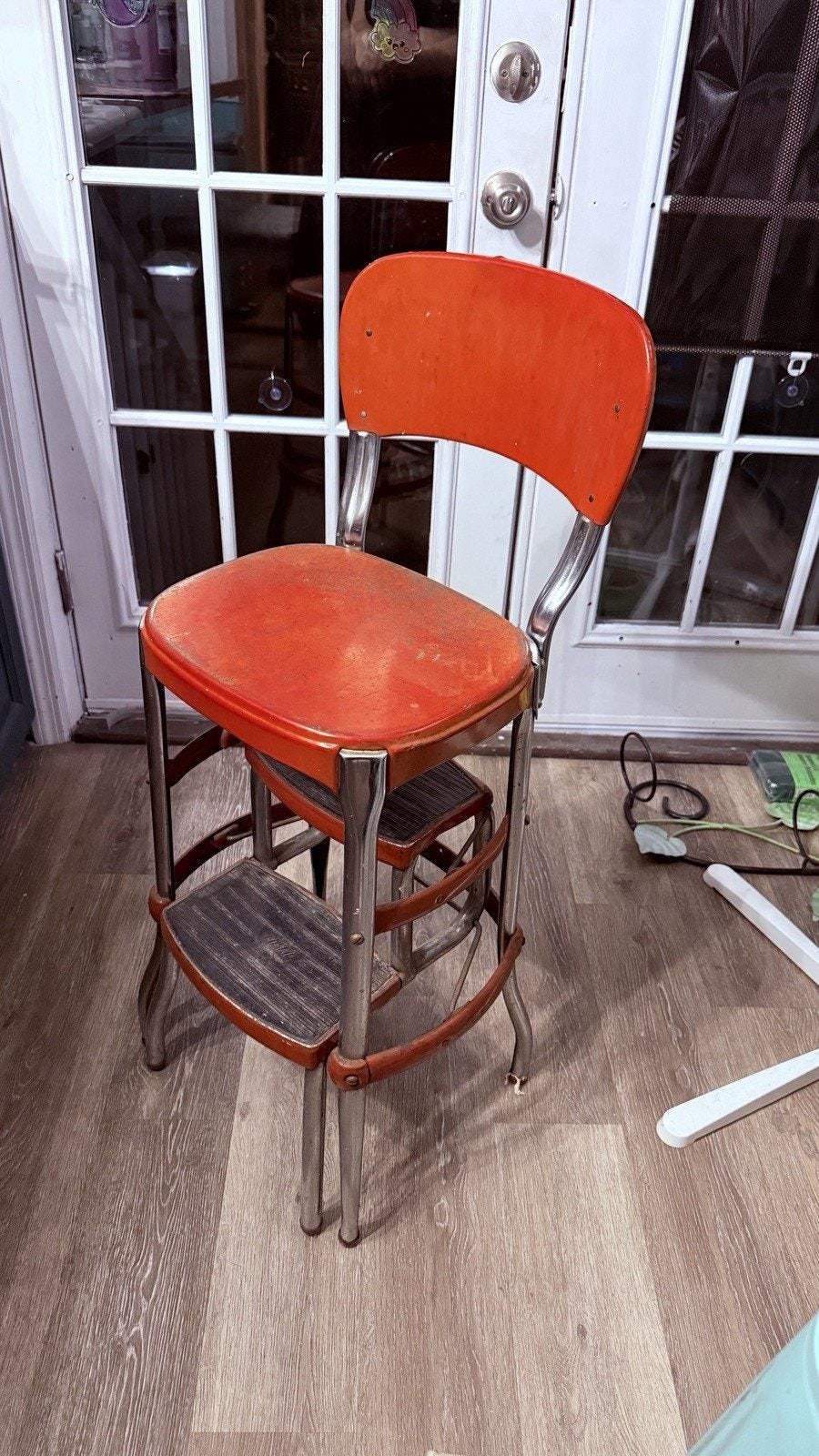 Vintage Mid Century Modern Retro Red Cosco Kitchen Step Stool Chair - Etsy