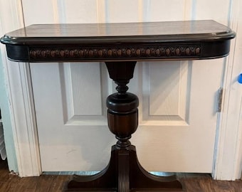 Refinished Antique Console / Hall Table – Rich Wood Finish