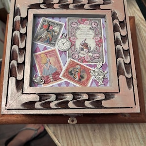 Alice in wonderland Handpainted Hand decorated Jewelry Box
