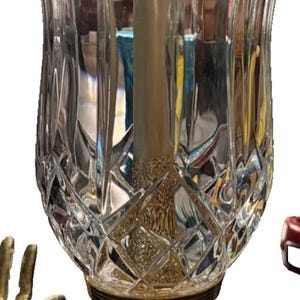 Waterford Crystal Lismore Hurricane Candle Holder, Cut Crystal, Ireland image 2